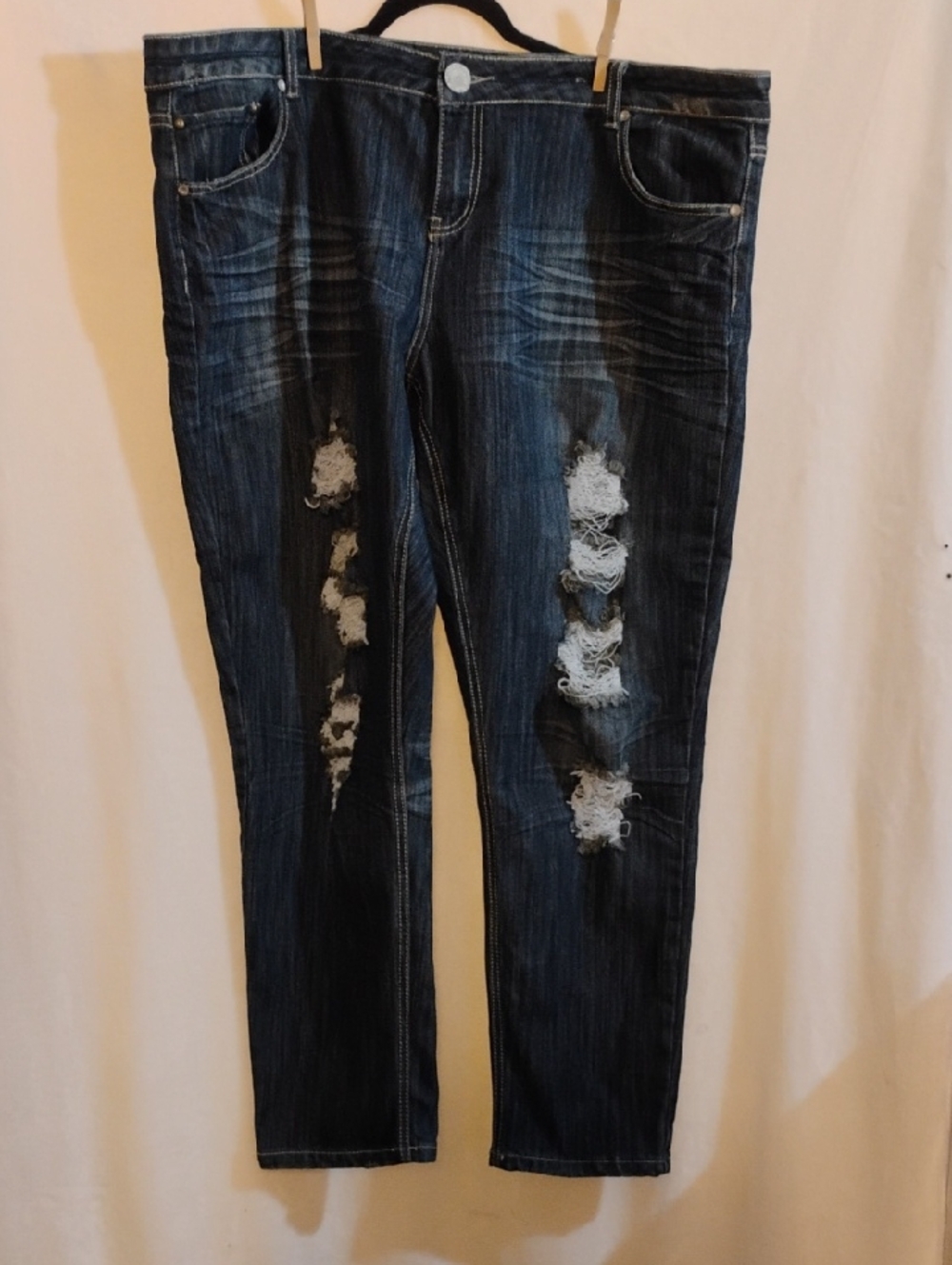 Almost Famous Dark Blue Distressed Skinny Jeans 24